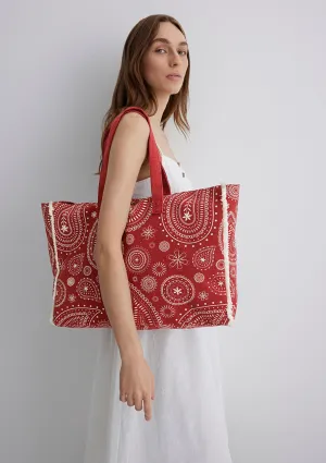 Printed Red Shoulder Bag