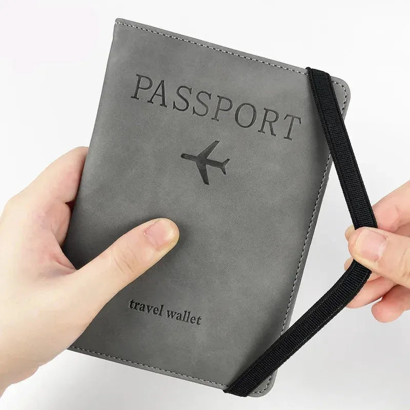 PU Leather RFID Blocking Passport Holder  Travel Wallet for Men & Women