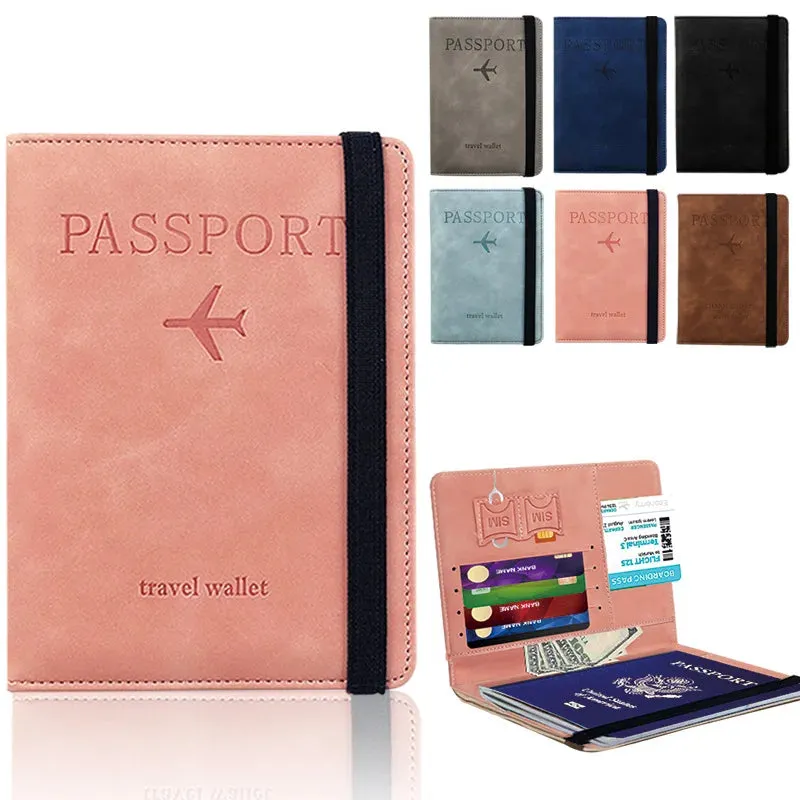 PU Leather RFID Blocking Passport Holder  Travel Wallet for Men & Women
