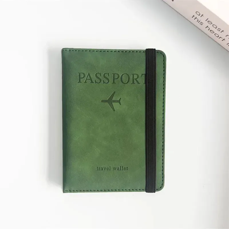 PU Leather RFID Blocking Passport Holder  Travel Wallet for Men & Women