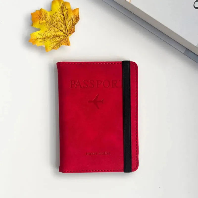 PU Leather RFID Blocking Passport Holder  Travel Wallet for Men & Women
