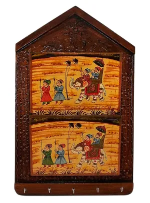 Rajasthani Wooden Key and Mail Organizer