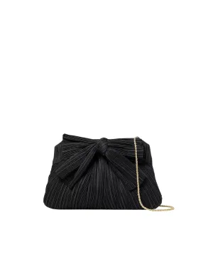 RAYNE PLEATED FRAME CLUTCH WITH BOW