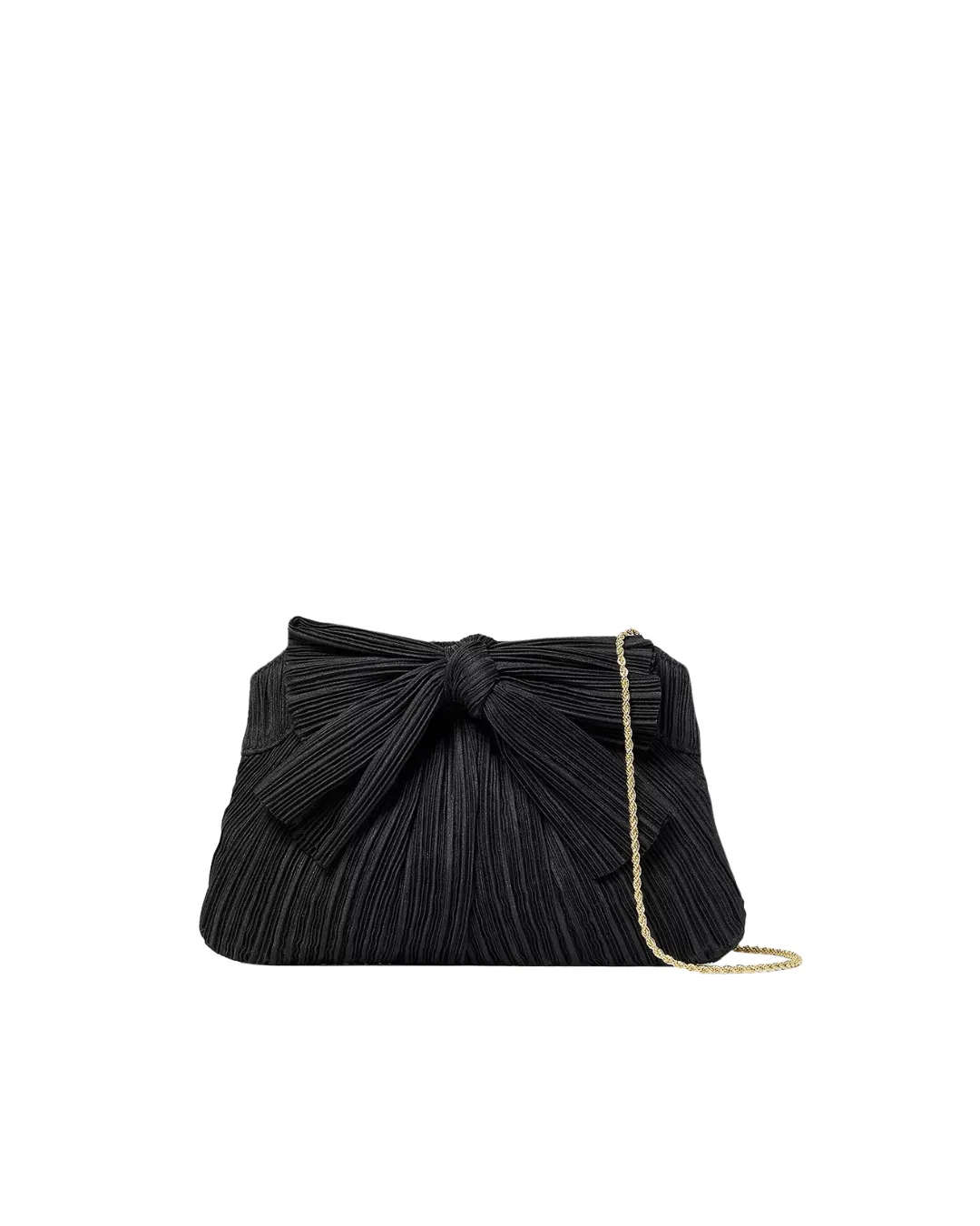 RAYNE PLEATED FRAME CLUTCH WITH BOW