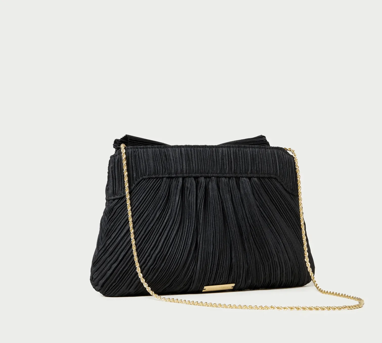 RAYNE PLEATED FRAME CLUTCH WITH BOW