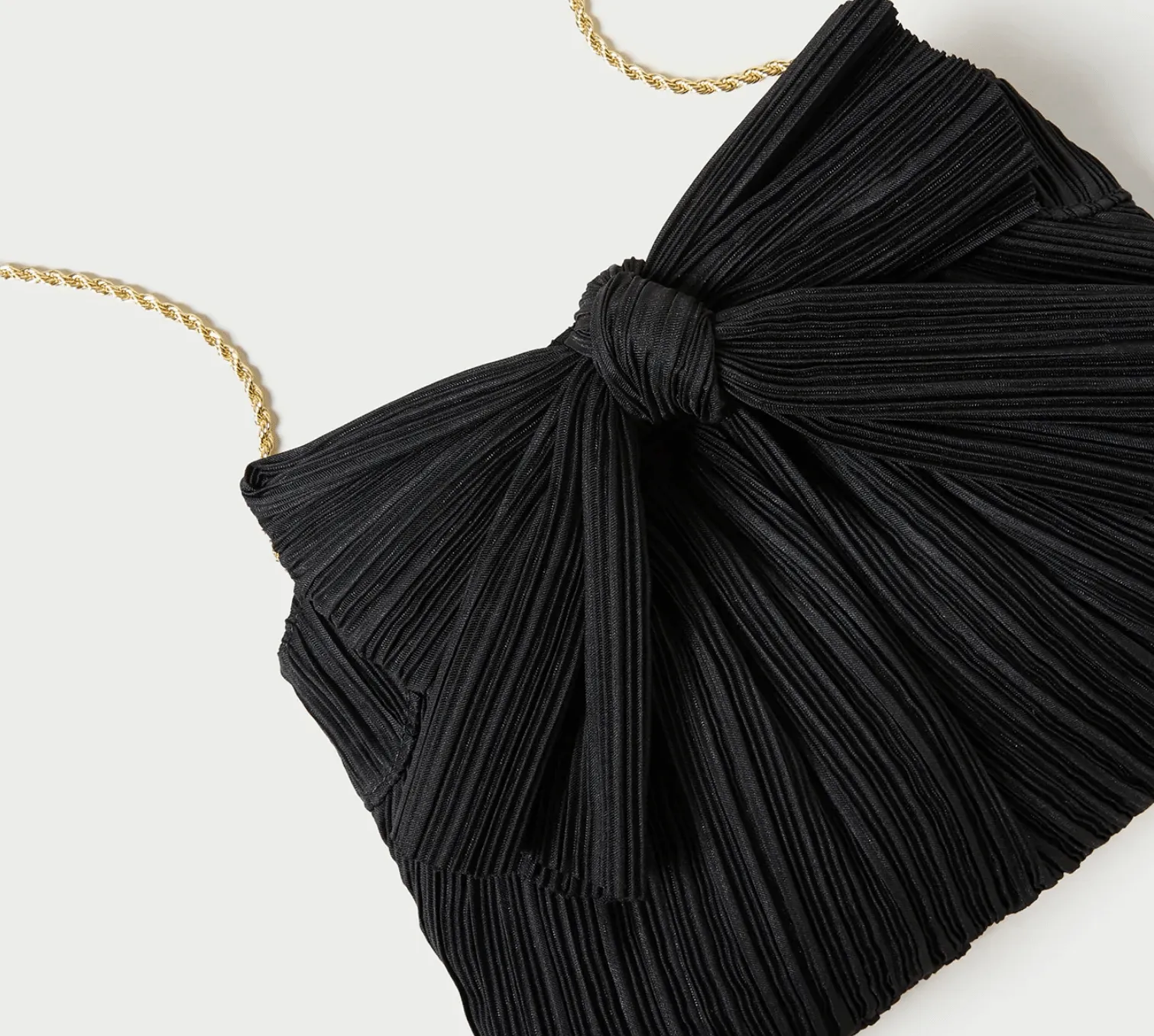 RAYNE PLEATED FRAME CLUTCH WITH BOW