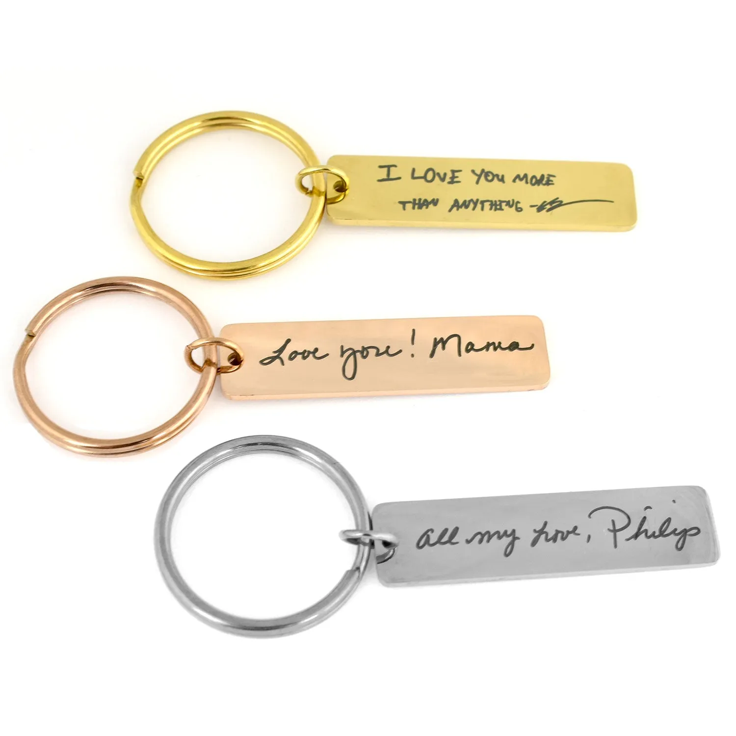 Rectangle Handwriting Key Ring