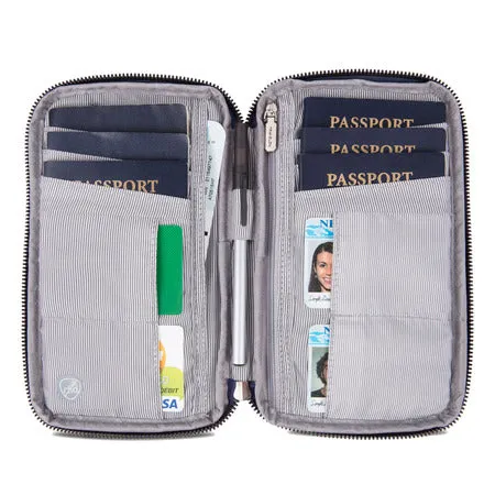 RFID Blocking Family Passport Zip Wallet