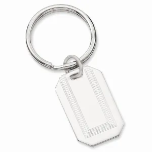 Rhodium Plated With Engraveable Area Key Ring