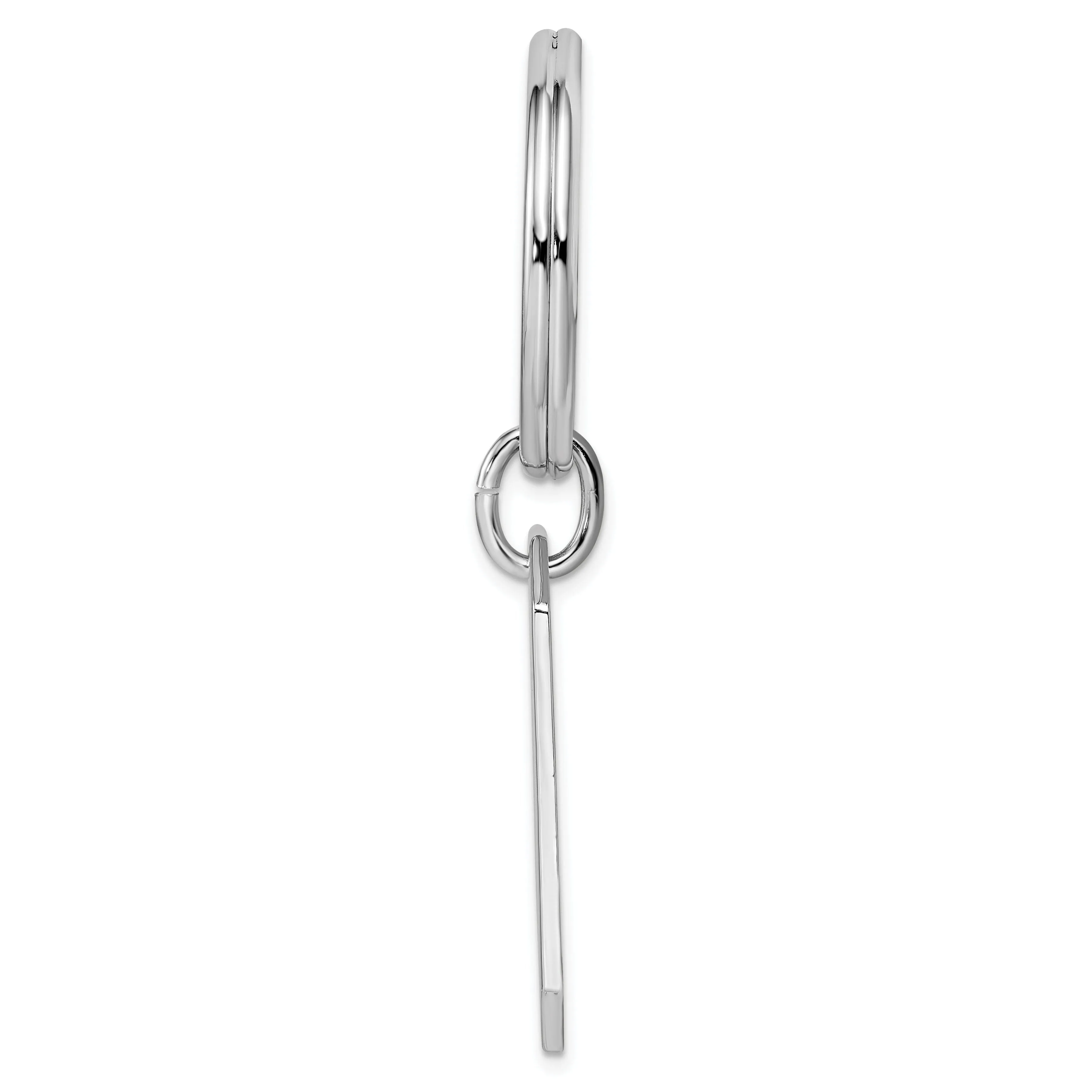 Rhodium Plated With Engraveable Area Key Ring
