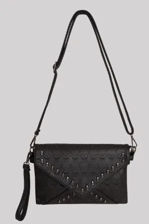 Ro Rox Sloane Studded Skull PU Crossbody Gothic Bag