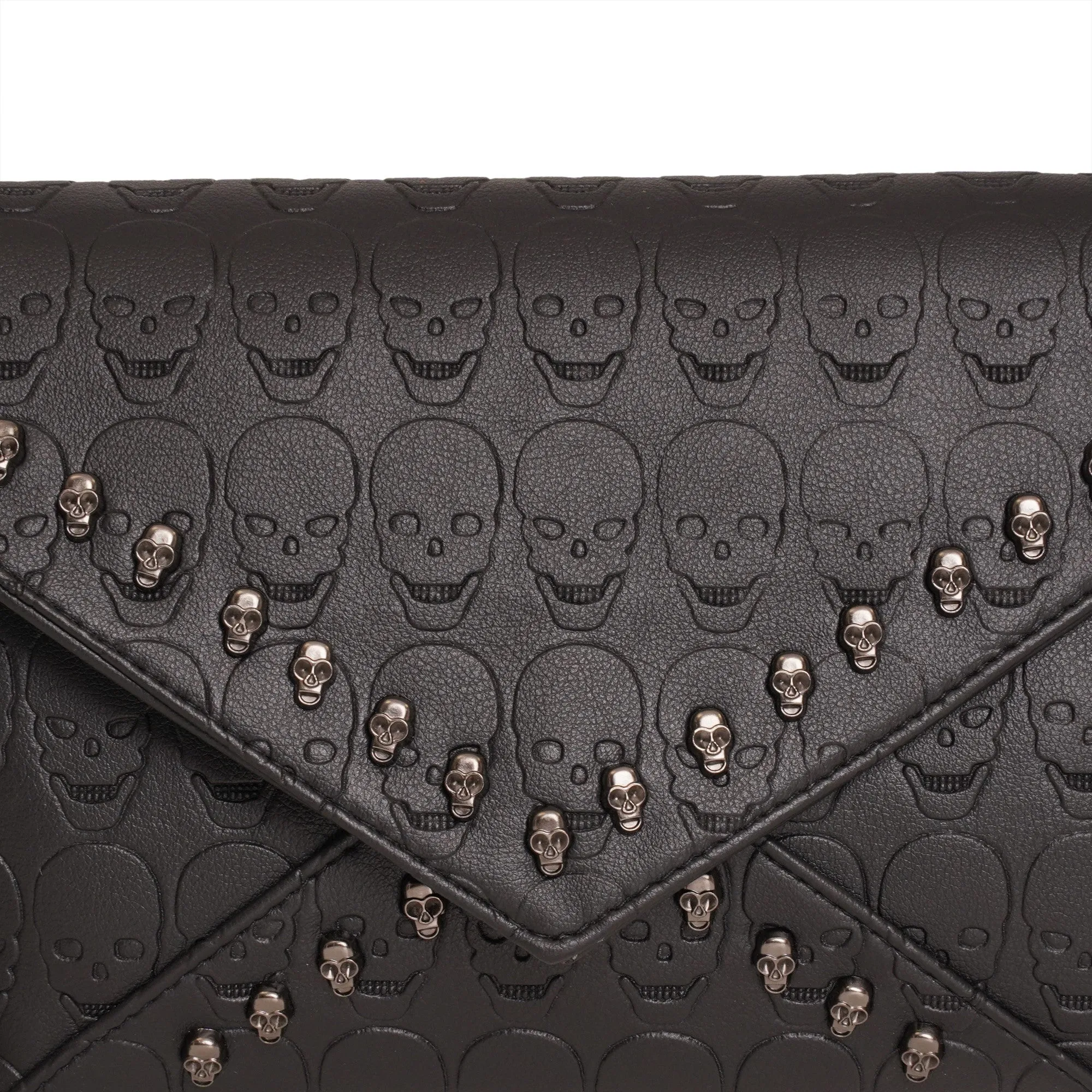 Ro Rox Sloane Studded Skull PU Crossbody Gothic Bag