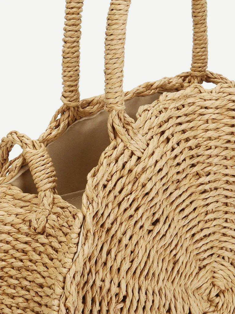 Round Straw Tote Bag