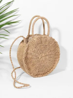Round Straw Tote Bag