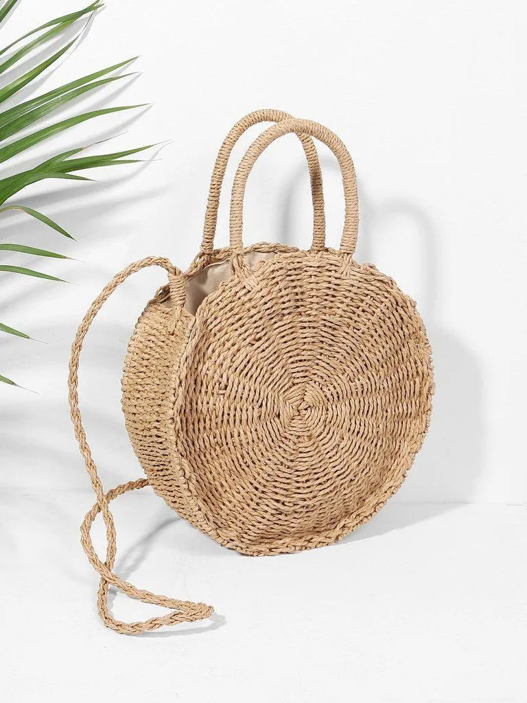 Round Straw Tote Bag