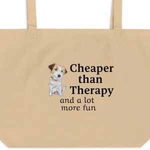 Russell Terrier Cheaper Than Therapy X-Large Tote/ Shopping Bags