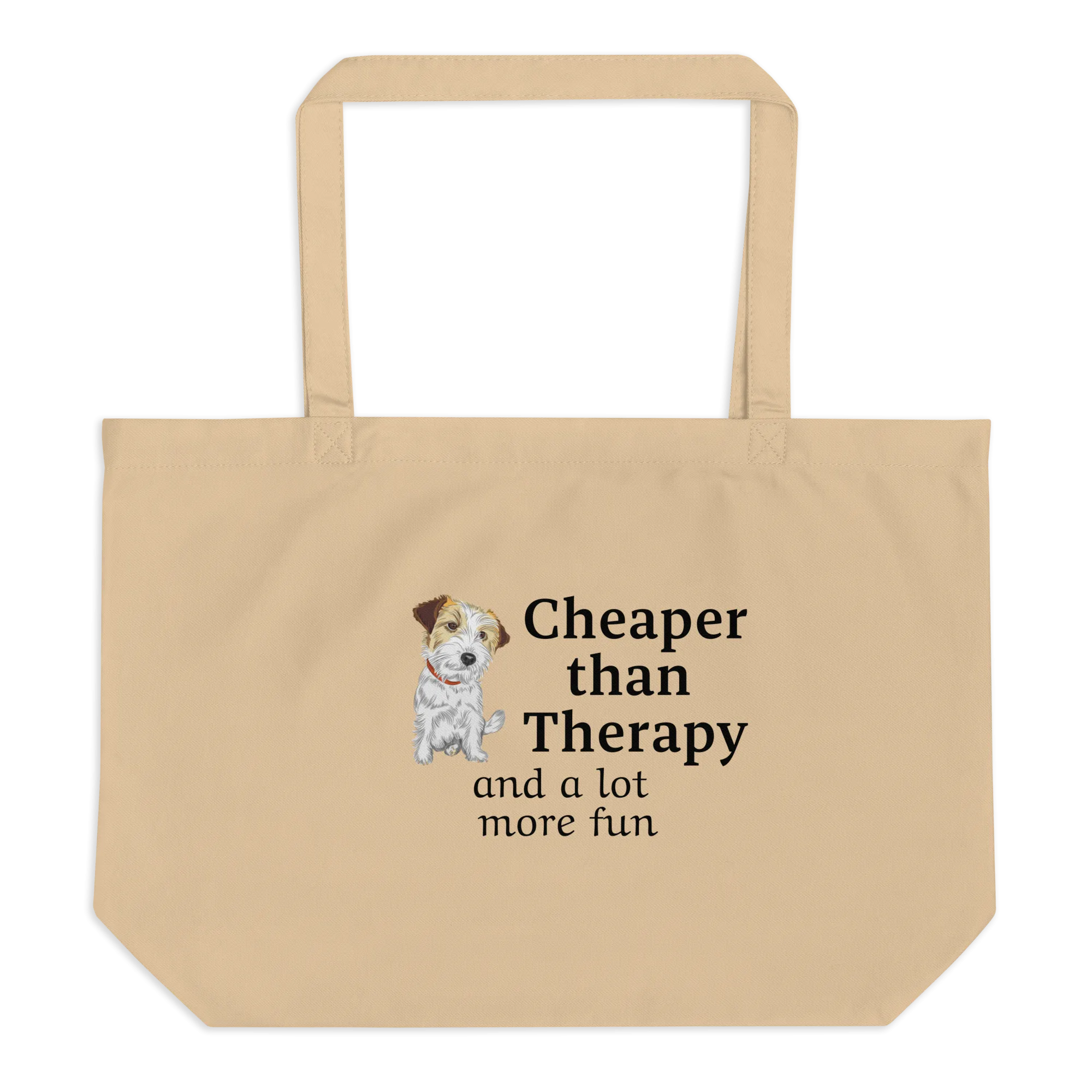 Russell Terrier Cheaper Than Therapy X-Large Tote/ Shopping Bags