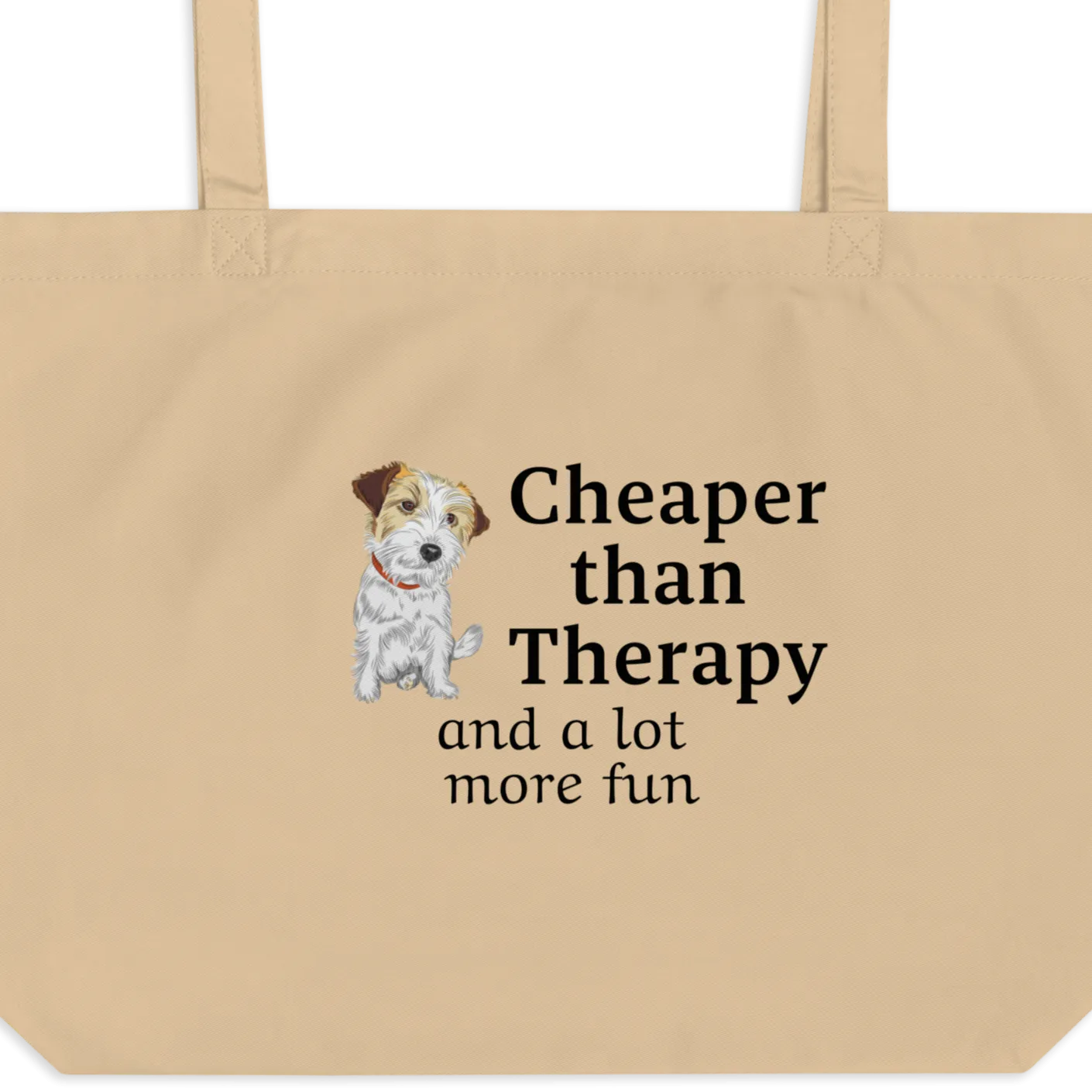 Russell Terrier Cheaper Than Therapy X-Large Tote/ Shopping Bags