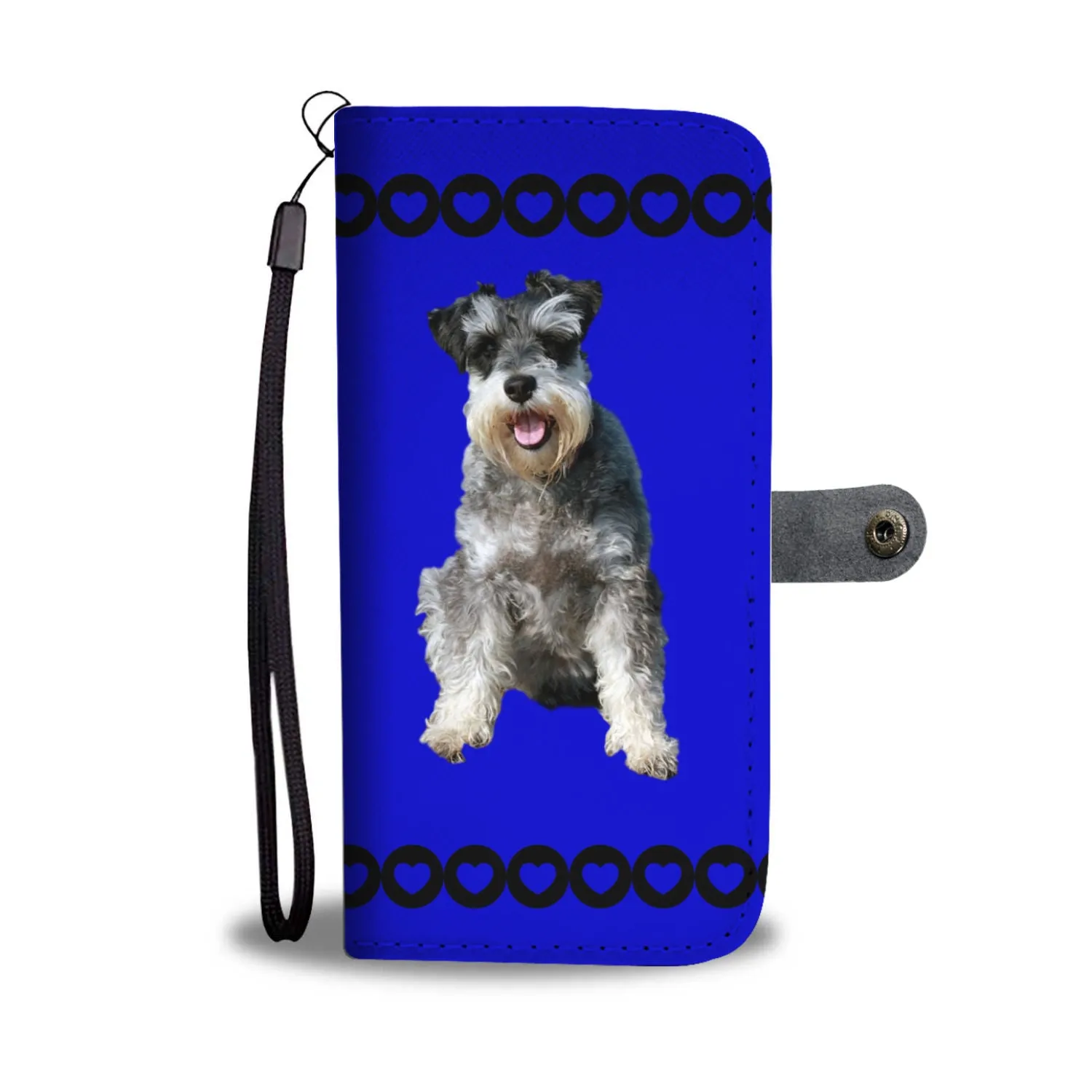 Schnauzer Phone Case Wallet - Blue