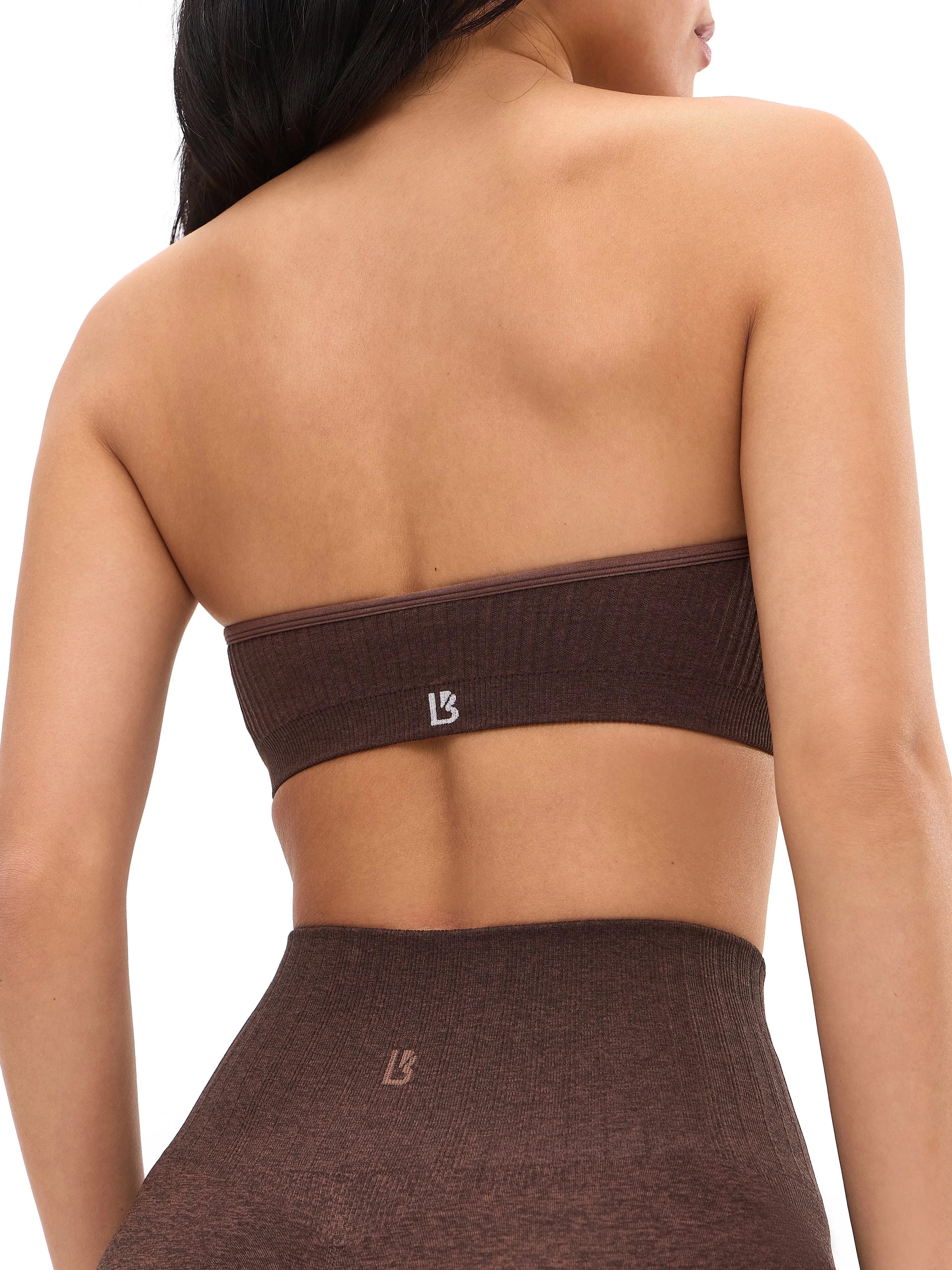 Seamless Ribbed Bandeau - Coffee