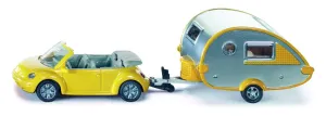 SIKU 1629 VW Beetle Convertible with Caravan