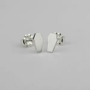 Silver Coffin Earrings