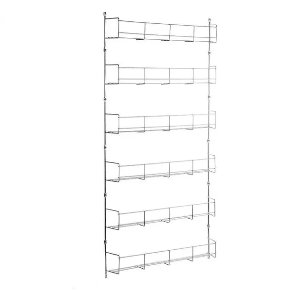 Silver Kitchen Spice Rack Cabinet Shelf Organizer Storage Wall Mount Holder