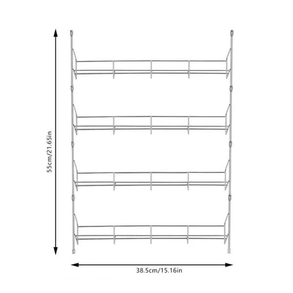 Silver Kitchen Spice Rack Cabinet Shelf Organizer Storage Wall Mount Holder