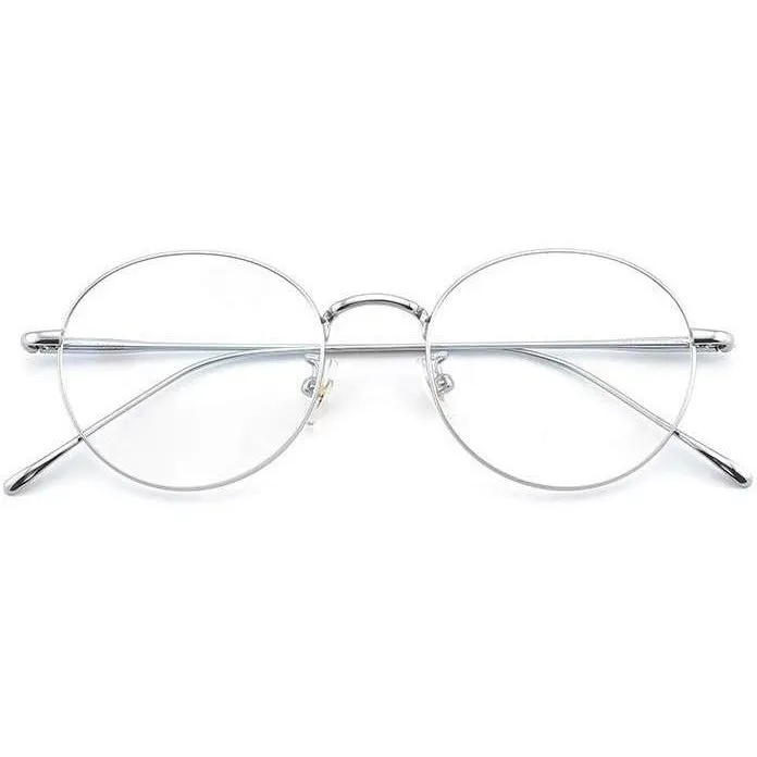Silver Round Aviator - Blue Light Blocking Glasses