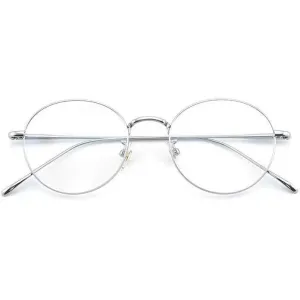 Silver Round Aviator - Blue Light Blocking Glasses