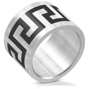 Size #08 - Greek Key Stainless Steel Band (#c402)