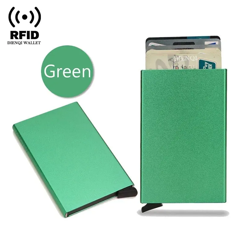 Slim RFID Metal Card Holder Wallet – Unisex Pop-Up Design