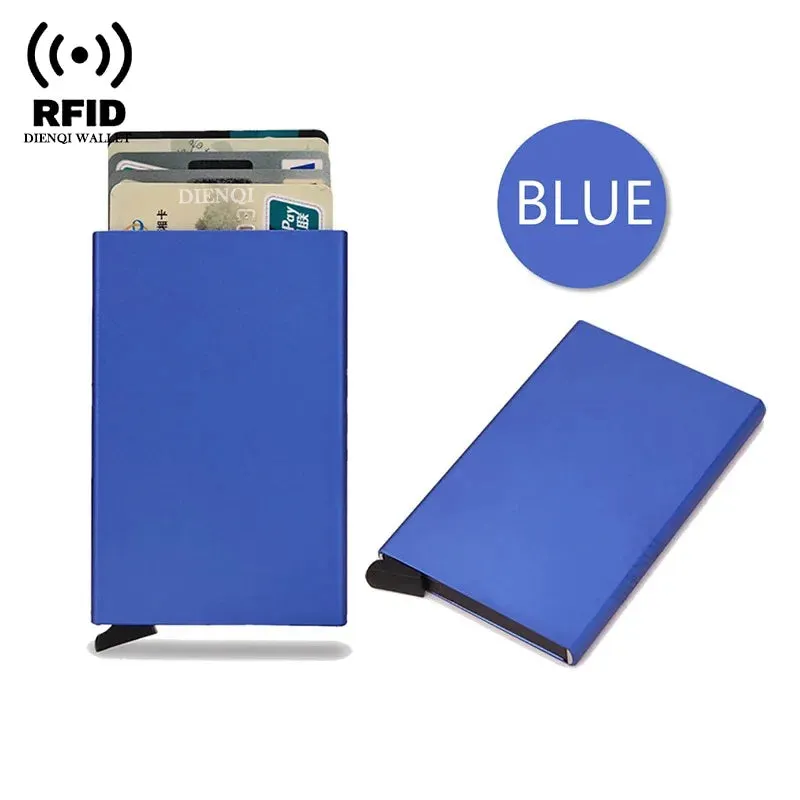 Slim RFID Metal Card Holder Wallet – Unisex Pop-Up Design