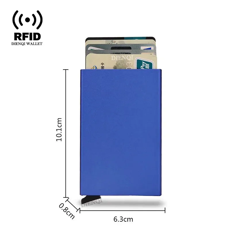 Slim RFID Metal Card Holder Wallet – Unisex Pop-Up Design