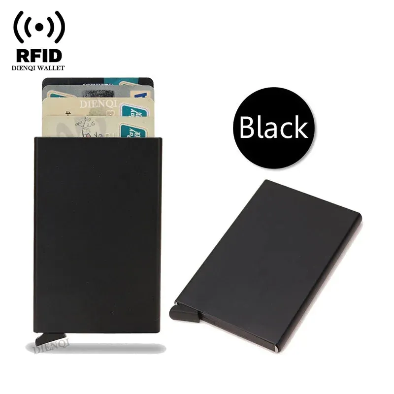 Slim RFID Metal Card Holder Wallet – Unisex Pop-Up Design