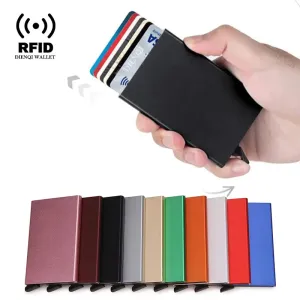 Slim RFID Metal Card Holder Wallet – Unisex Pop-Up Design