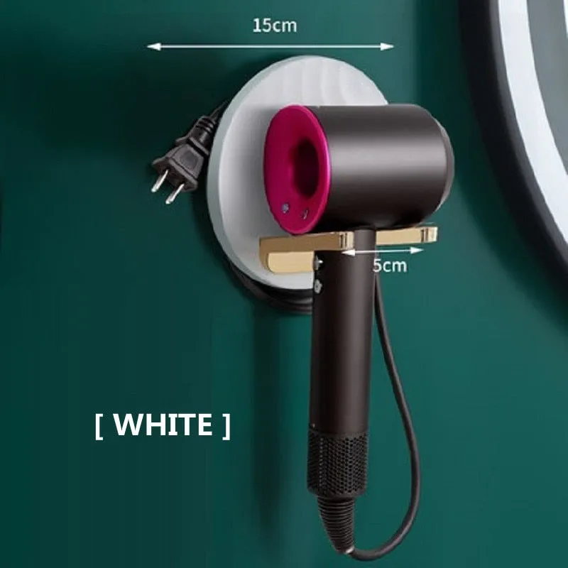 Smart Home Foldable Wall Mounted Hair Dryer Holder Organizer