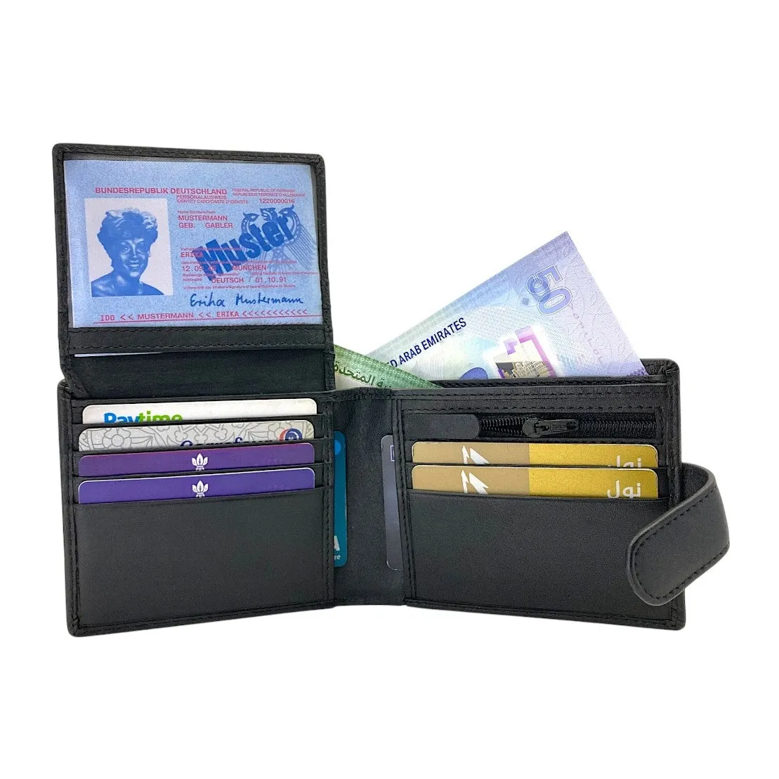 Smooth Top Grain Billfold Wallet # 1244S- Zip Loop