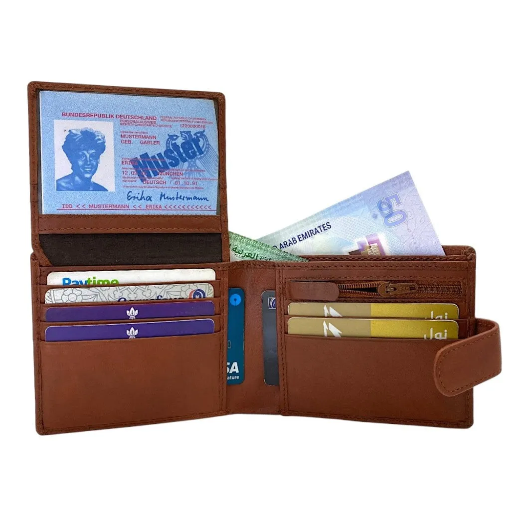 Smooth Top Grain Billfold Wallet # 1244S- Zip Loop