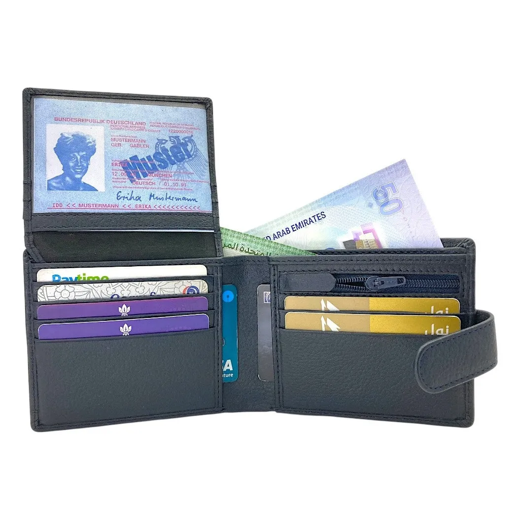 Smooth Top Grain Billfold Wallet # 1244S- Zip Loop
