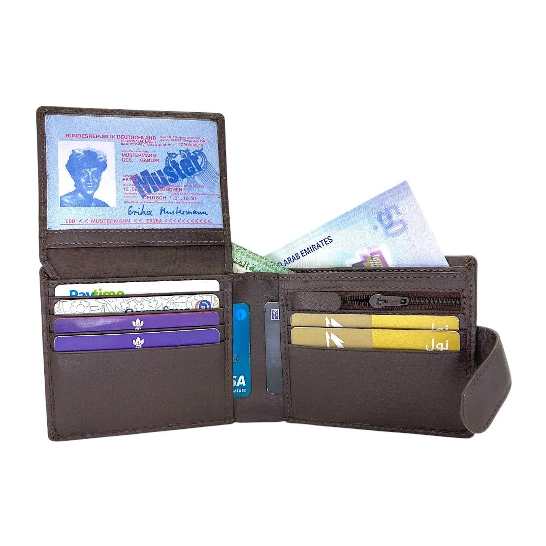 Smooth Top Grain Billfold Wallet # 1244S- Zip Loop