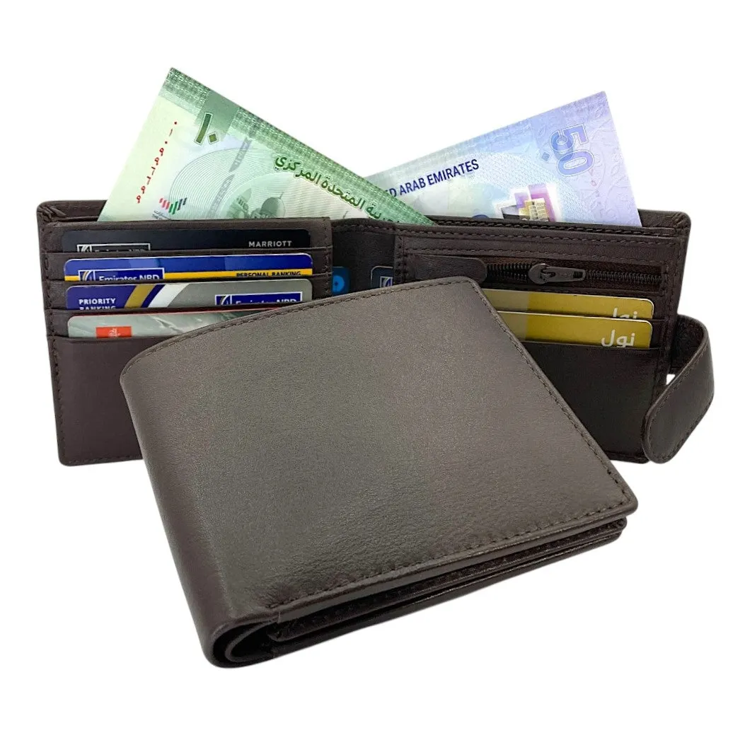 Smooth Top Grain Billfold Wallet # 1244S- Zip Loop
