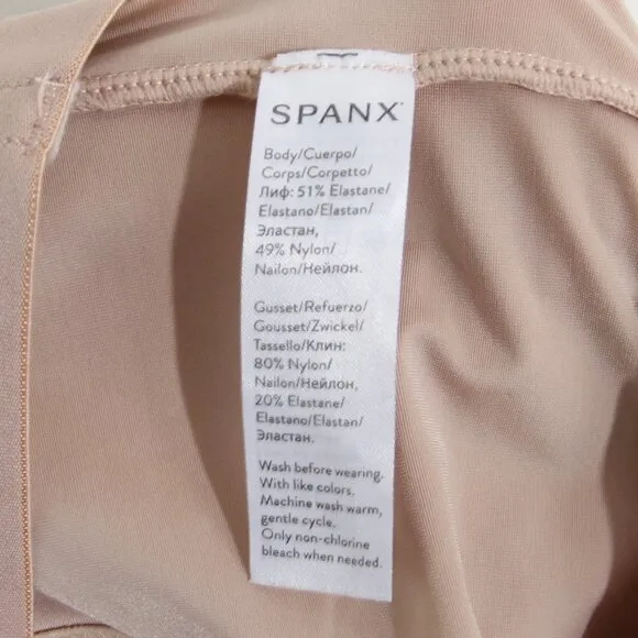 Spanx Suit Your Fancy Shaping Strapless Cupped Mid-Thigh Bodysuit ChampagneBeige