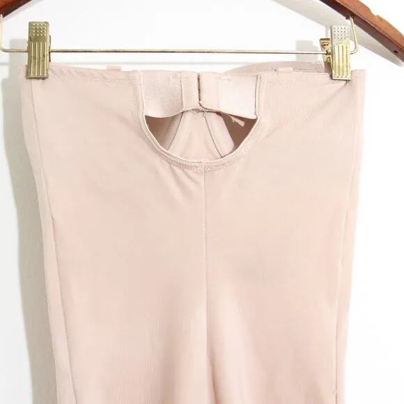 Spanx Suit Your Fancy Shaping Strapless Cupped Mid-Thigh Bodysuit ChampagneBeige