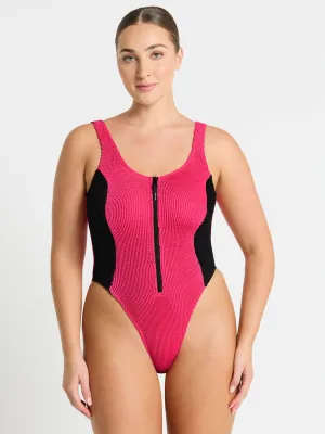 Splice Mara One Piece in Raspberry/Black
