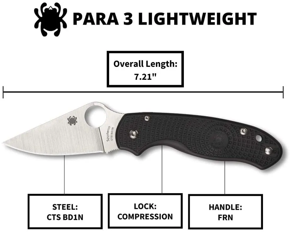 Spyderco Para 3 Lightweight Folder 2.92 in Blade FRN Handle