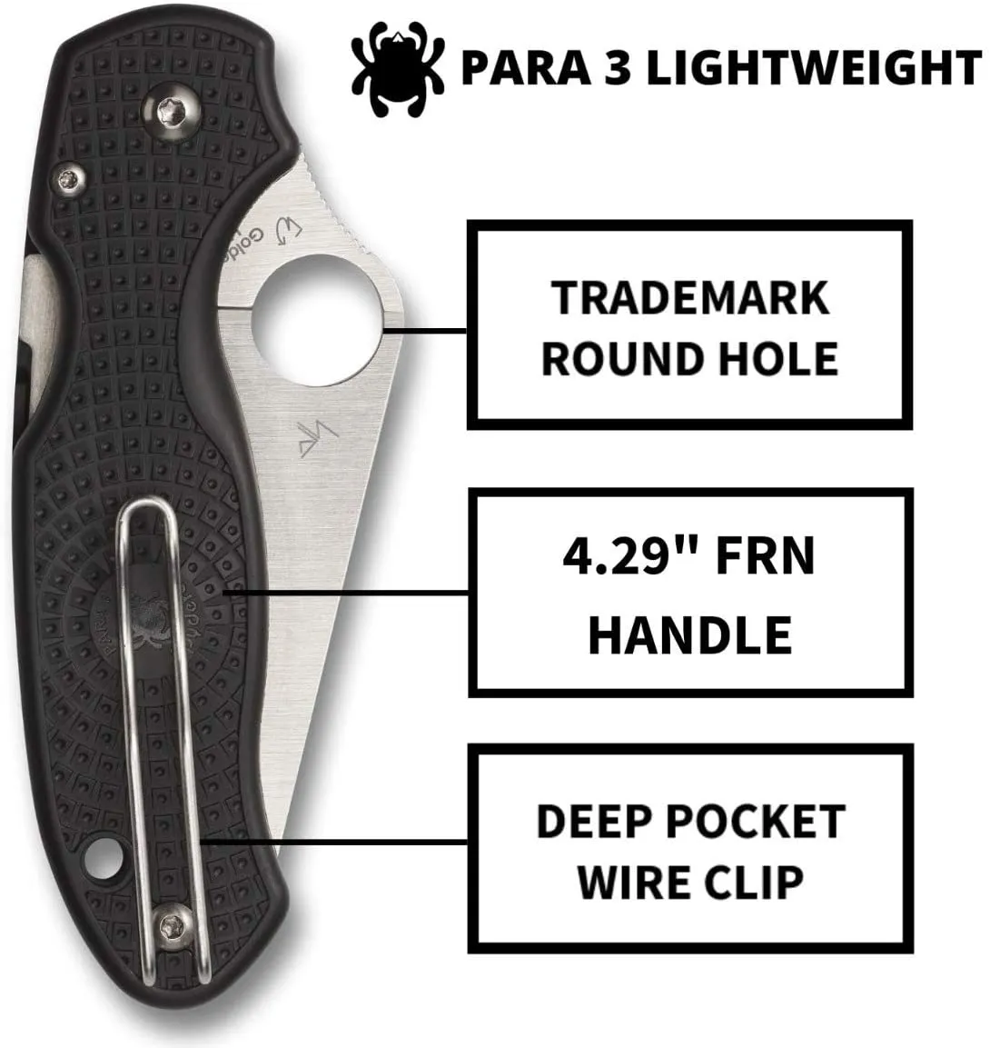 Spyderco Para 3 Lightweight Folder 2.92 in Blade FRN Handle