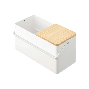 Steel   Wood Makeup Organizer with Mirror · Yamazaki Home