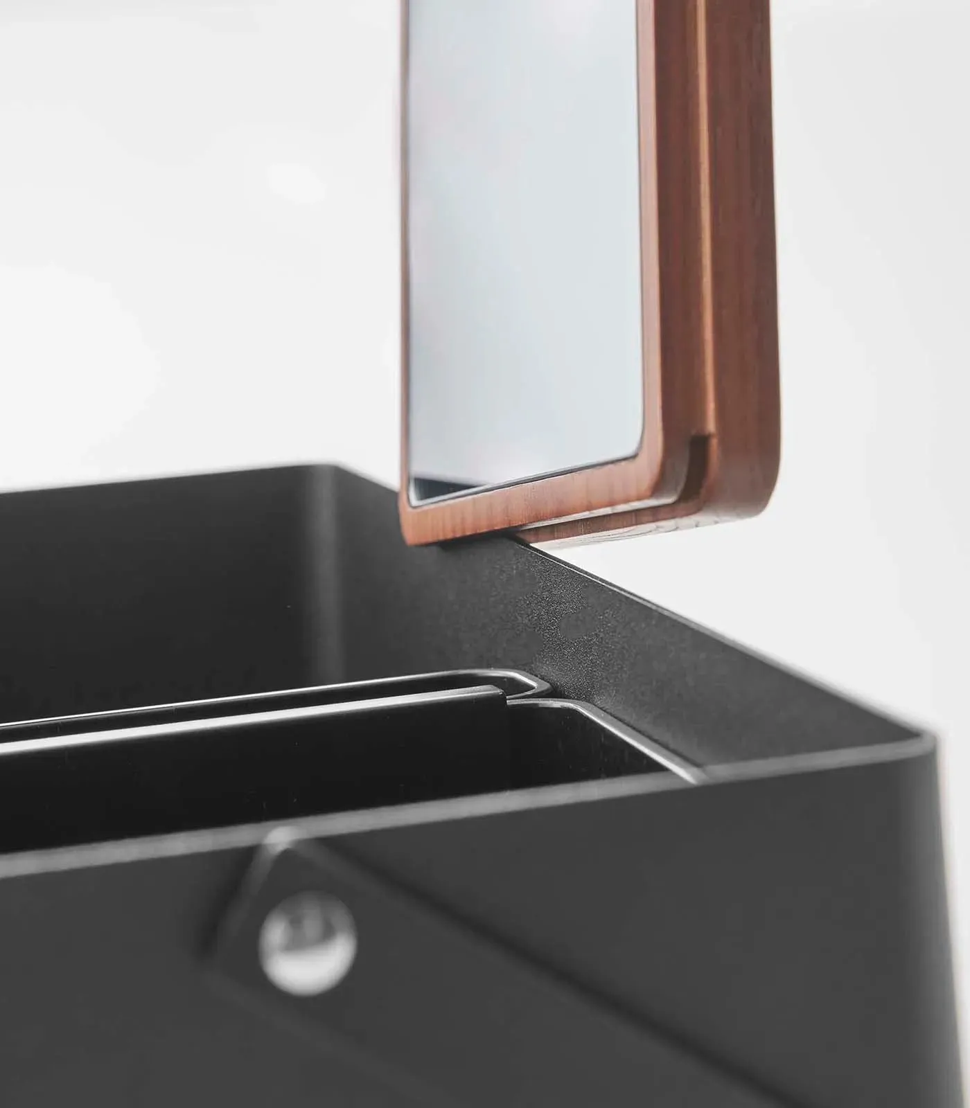 Steel   Wood Makeup Organizer with Mirror · Yamazaki Home