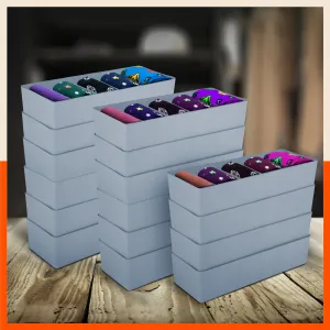 Stomo Dori Multi-Purpose Stackable Drawer Organizer For Home | Ash - Set of 16